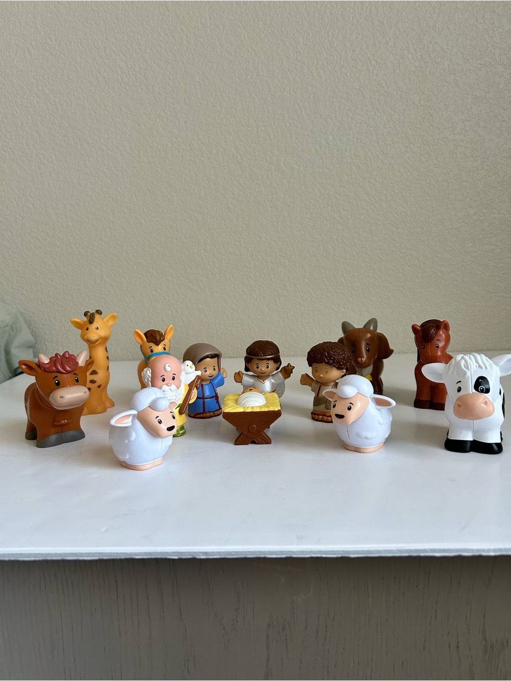 Kids Nativity Animal & Figure Playset - White, Brown, Tan
